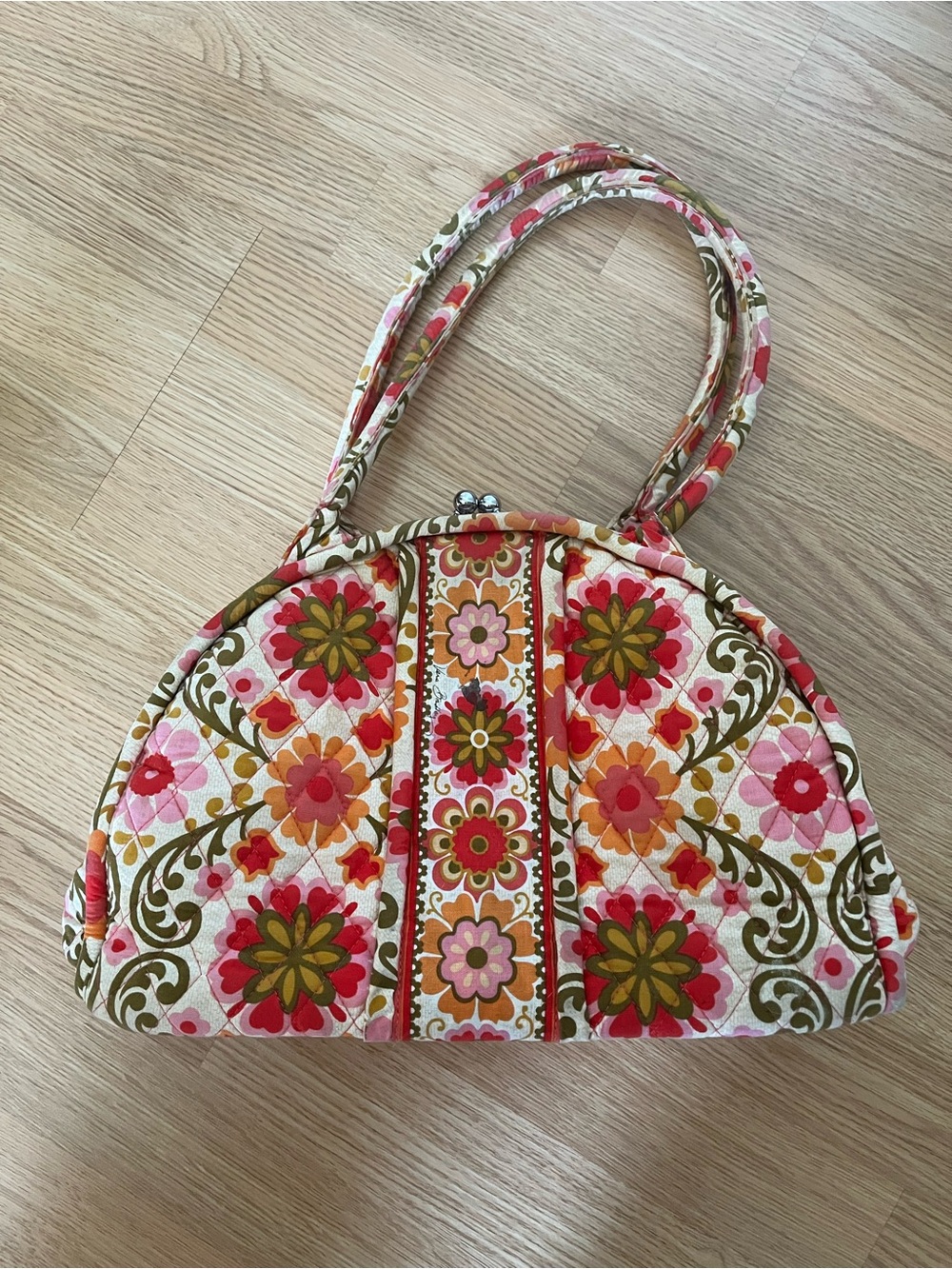 Floral Quilted Shoulder Bag - Multi-color